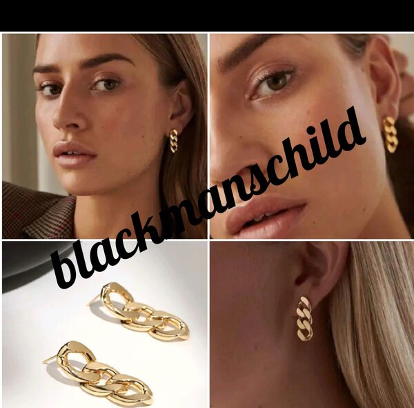 Cuban chain earrings