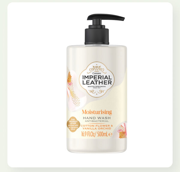IMPERIAL LEATHER MOISTURISING HAND WASH, COTTON FLOWER & VANILLA ORCHID