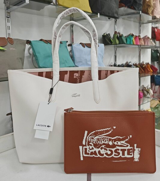 Sac cabas Lacoste en cuir