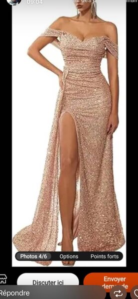 Robe de soirée rouge à paillettes