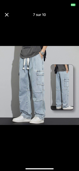 Jeans larges cargo homme