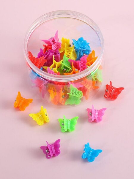 10 pinces papillons colorées