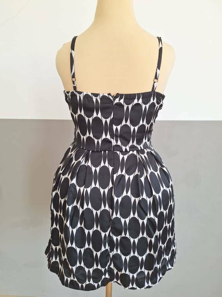 Black n White Designed Short Dress