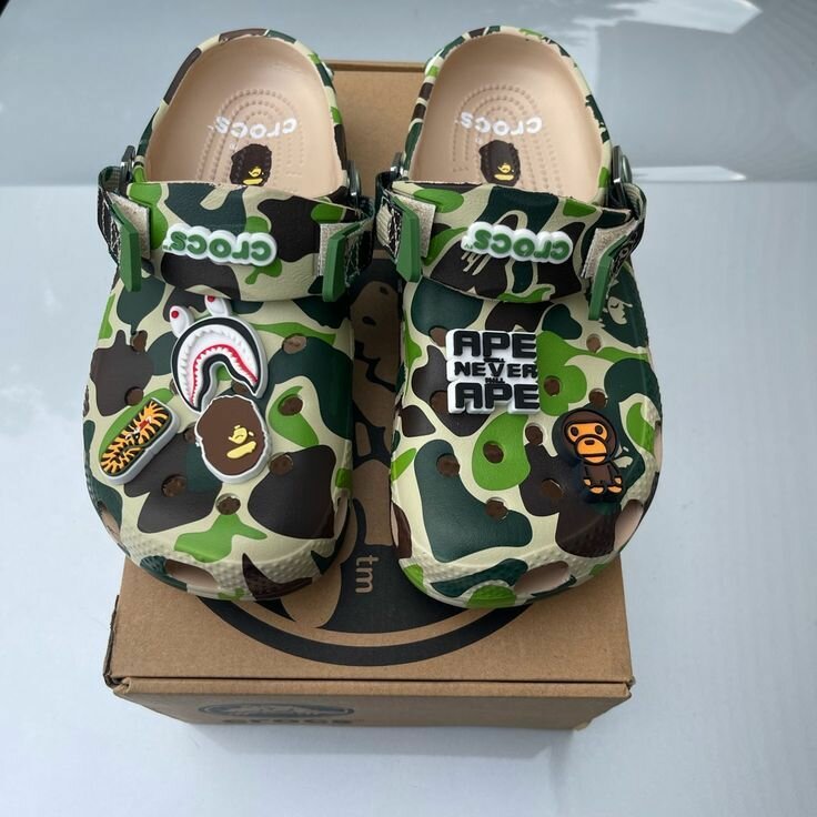 Crocs Bape camouflage vert