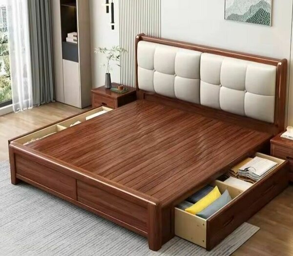 Lit double avec rangements