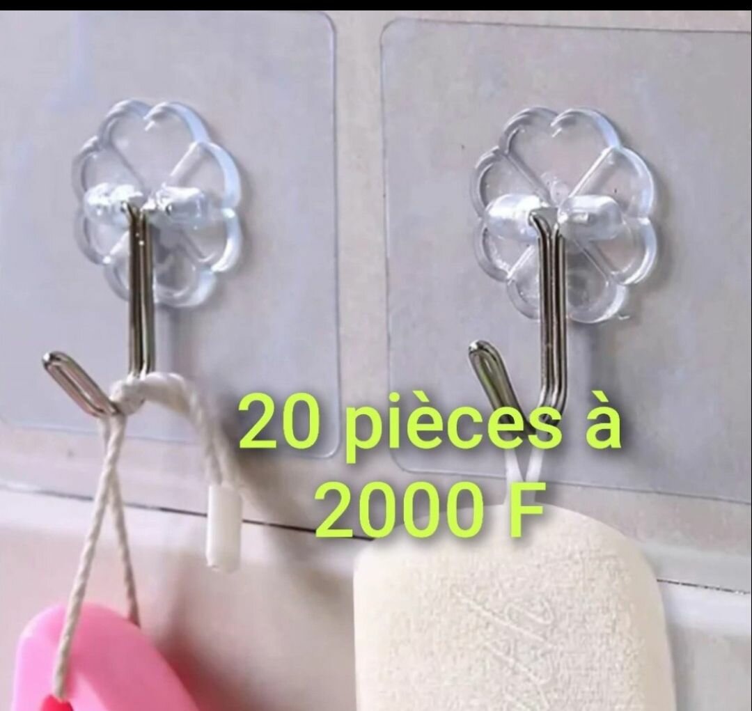 Crochets muraux adhésifs transparents