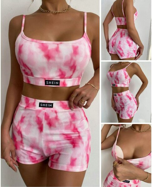 Ensemble de sport rose tie-dye