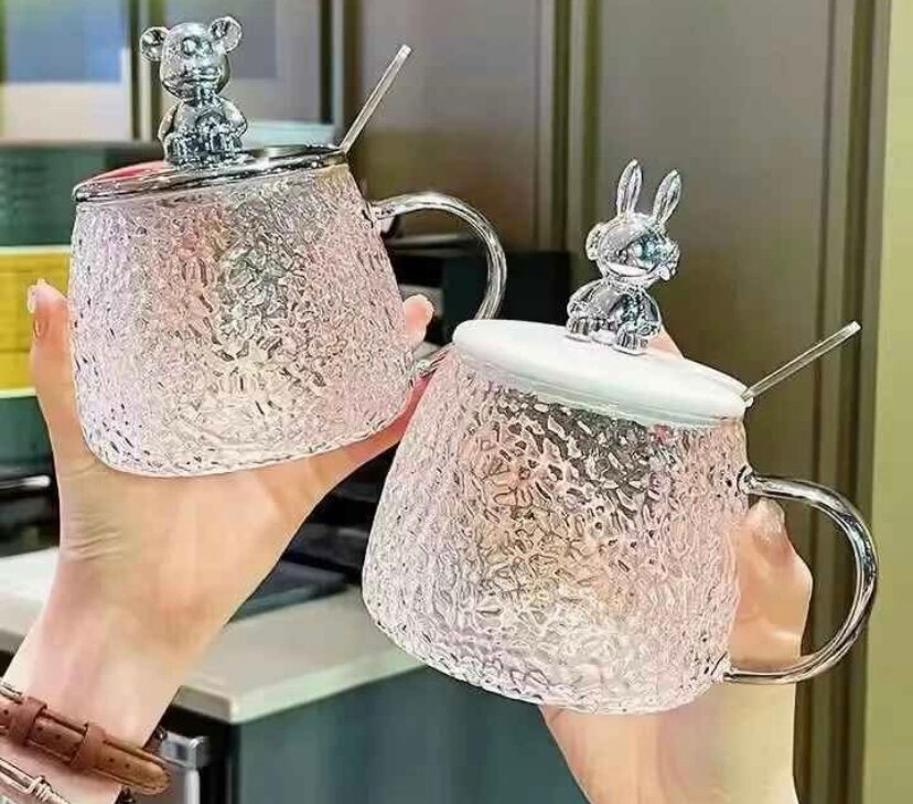 Tasse en verre avec couvercle