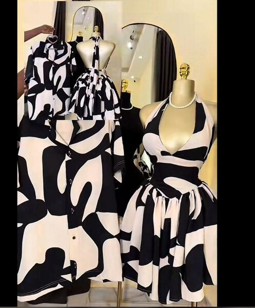 Robe dos nu noir et blanc chic