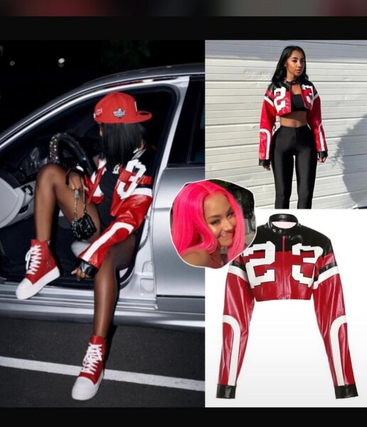 Blouson court rouge numéro 23