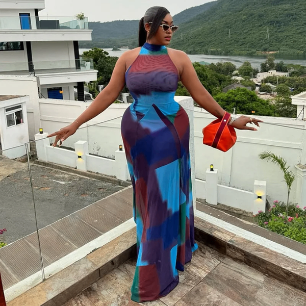 Robe Longue Colorée Élégante