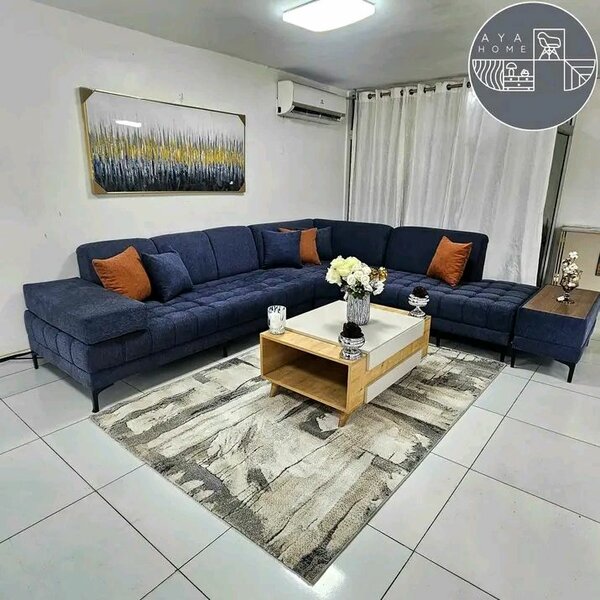 Canapé d'angle bleu moderne pour salon