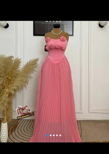 Robe Longue Élegante en Rose