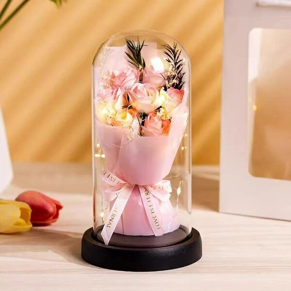 Светильник Роза под стеклянным куполом