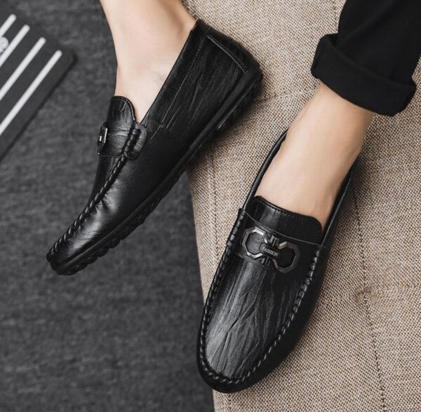 Men's Slip-On Loafers - Casual & Business Moccasins - Black