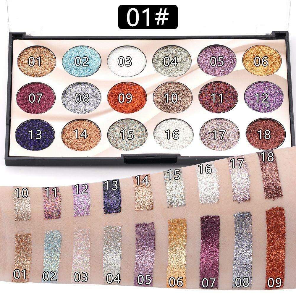 MISS ROSE 18-Color Sequin Glitter Eyeshadow Palette  5.0
