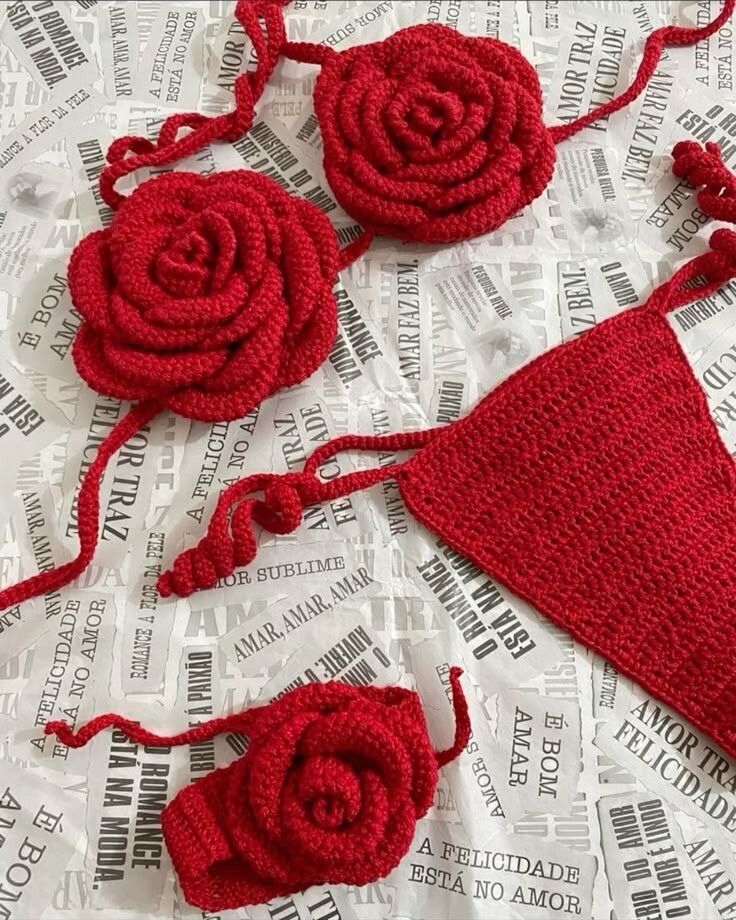 Bikini crochet fruits et fleurs