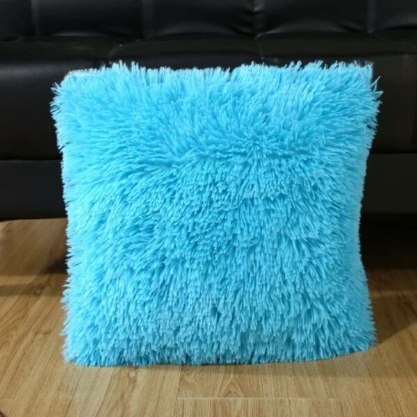 Coussin déco doux bleu
