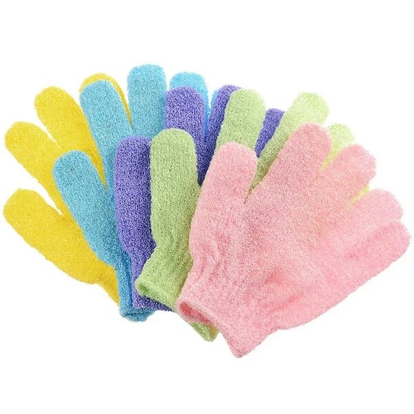 Gants exfoliants colorés