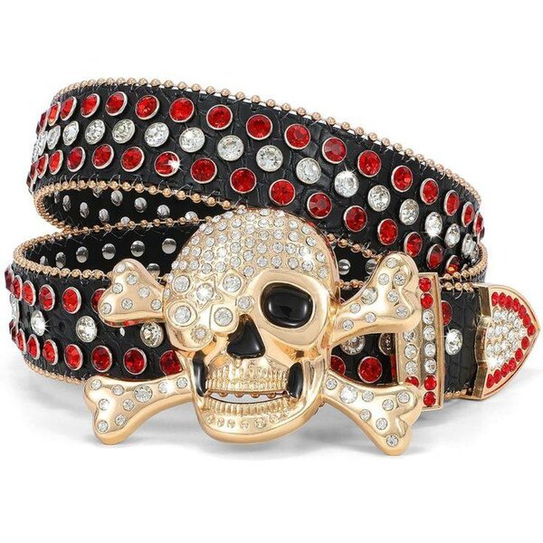 Ceinture femme skull et pierres