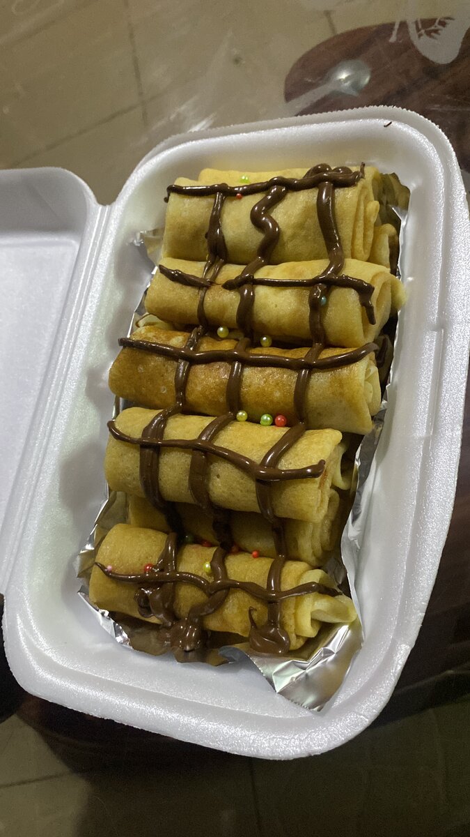 Crêpes tartinées de chocolat