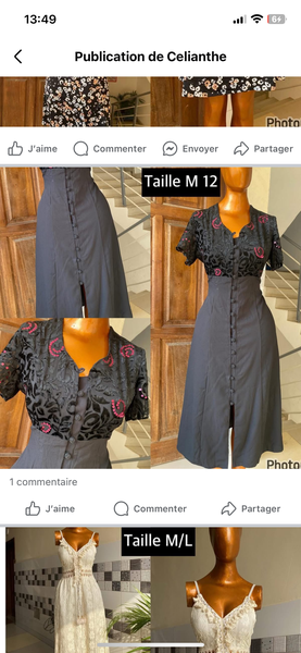 Robe mi-longue vintage brodée