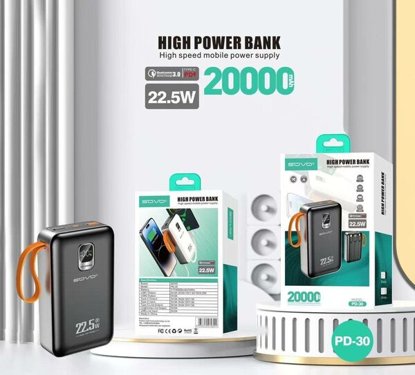 Power Bank 20000mAh PD-30