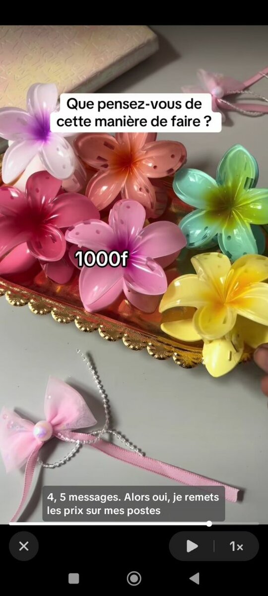 Pince à cheveux fleur colorées