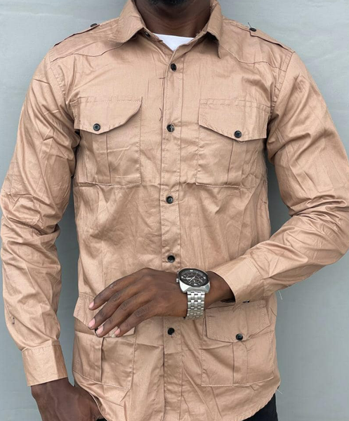Quadral pocket safari shirt