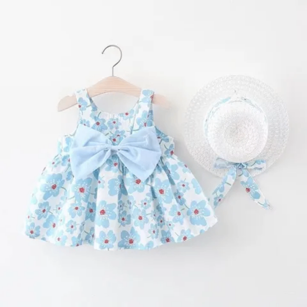 Robe et chapeau floraux pour fille