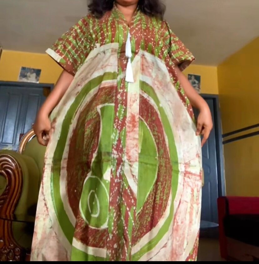 Robe ethnique en wax colorée