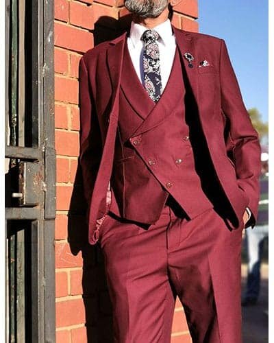 red men's suit