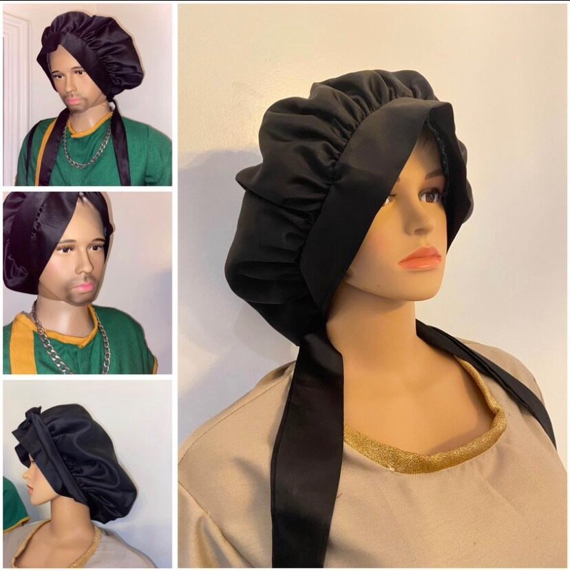 Hair bonnets (3pcs red,blue,black for 125 ced