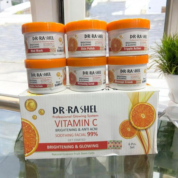 6 pcs brightening and whitening facial kit and scrub set