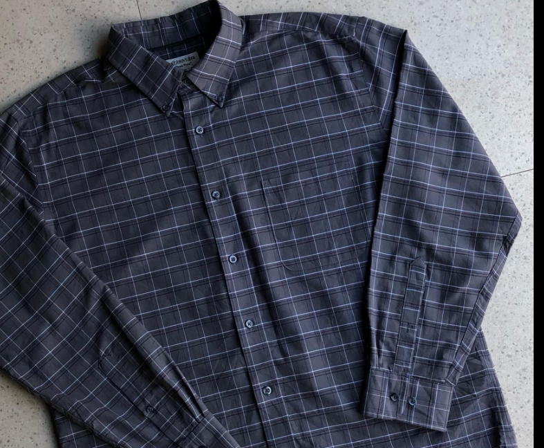  Men's Gray Checkered Shirt 