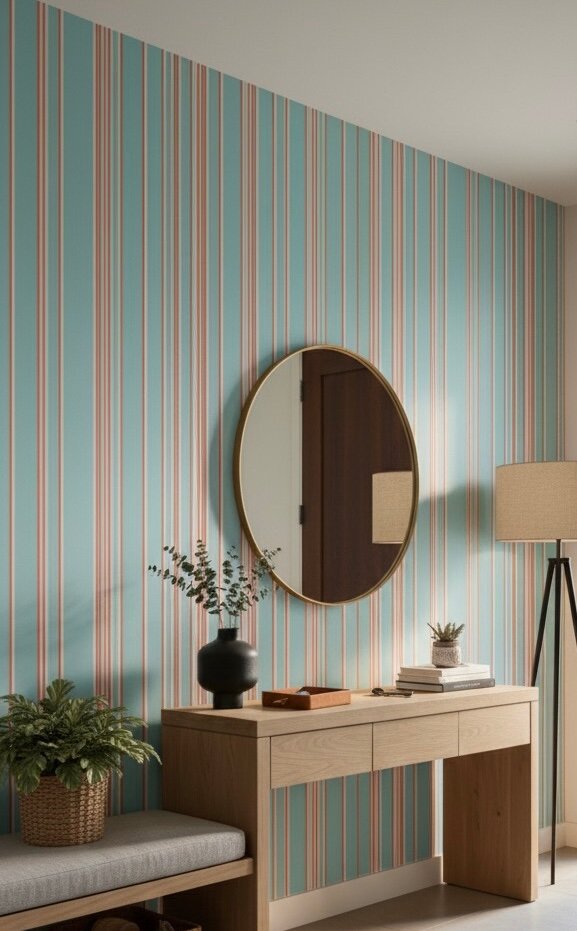 Papier Peint Rayé Moderne