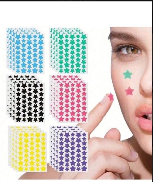 Étoiles adhésives colorées pour le visage