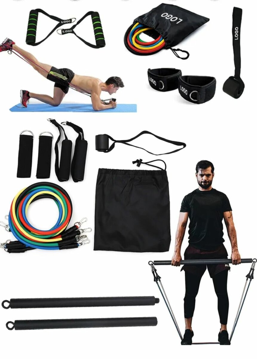 Elastic Exercise Band with Bar