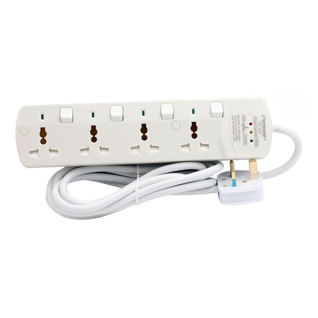 4 Way Universal Power Extension with Surge Protection