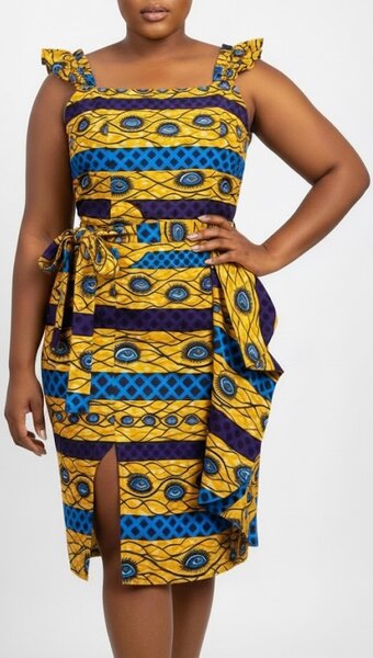 Robe en Wax Coloré Élégante