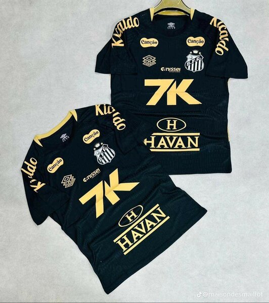 Maillot de football noir Santos