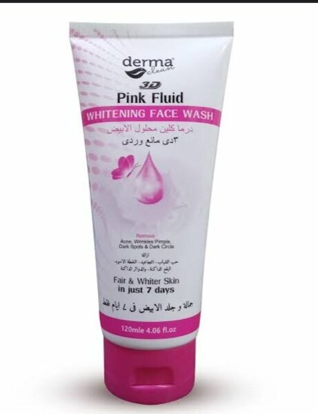 Derma Clean 3D Pink Fluid Whitening Face Wash 120ml