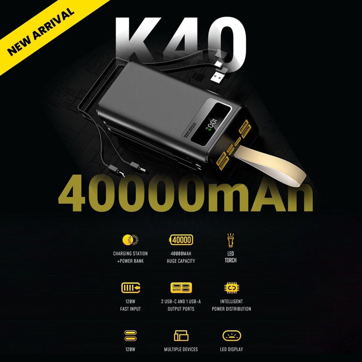 K40 power bank/40000mAh fast pd power bank