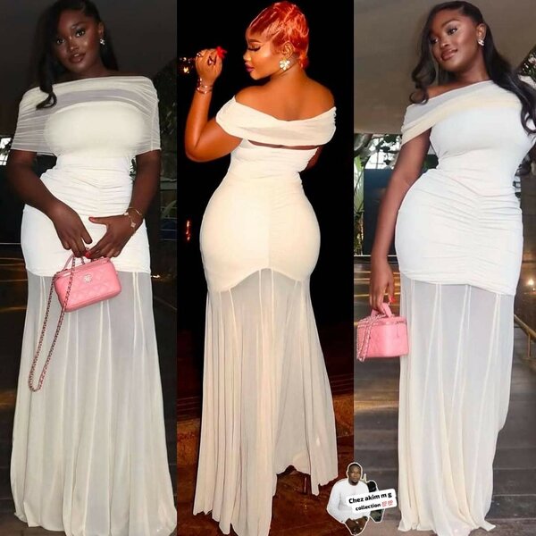 Robe Élegante Blanche Épaules Dénudées