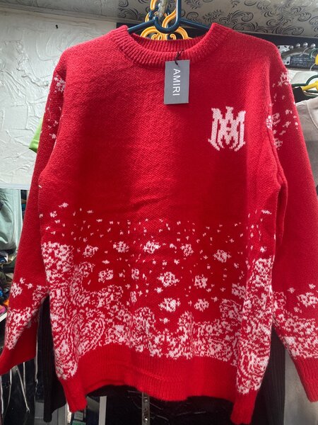 Pull de Noël rouge Amiri