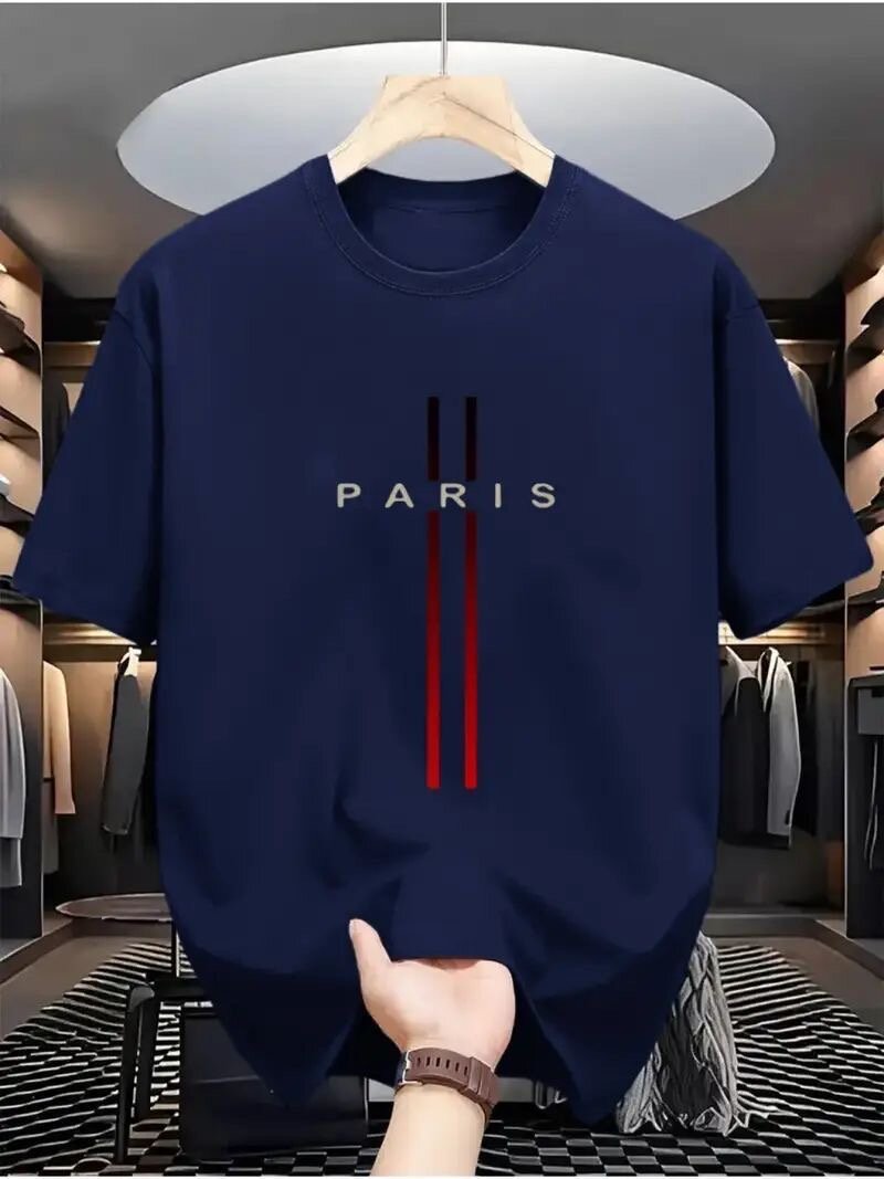 T-shirt bleu "Paris" style urbain
