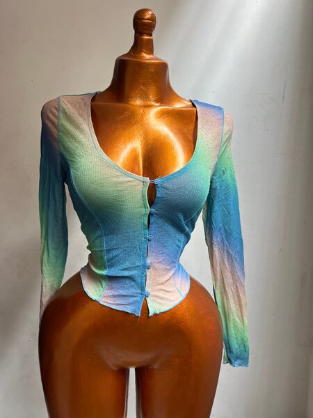 Top coloré ajusté mode