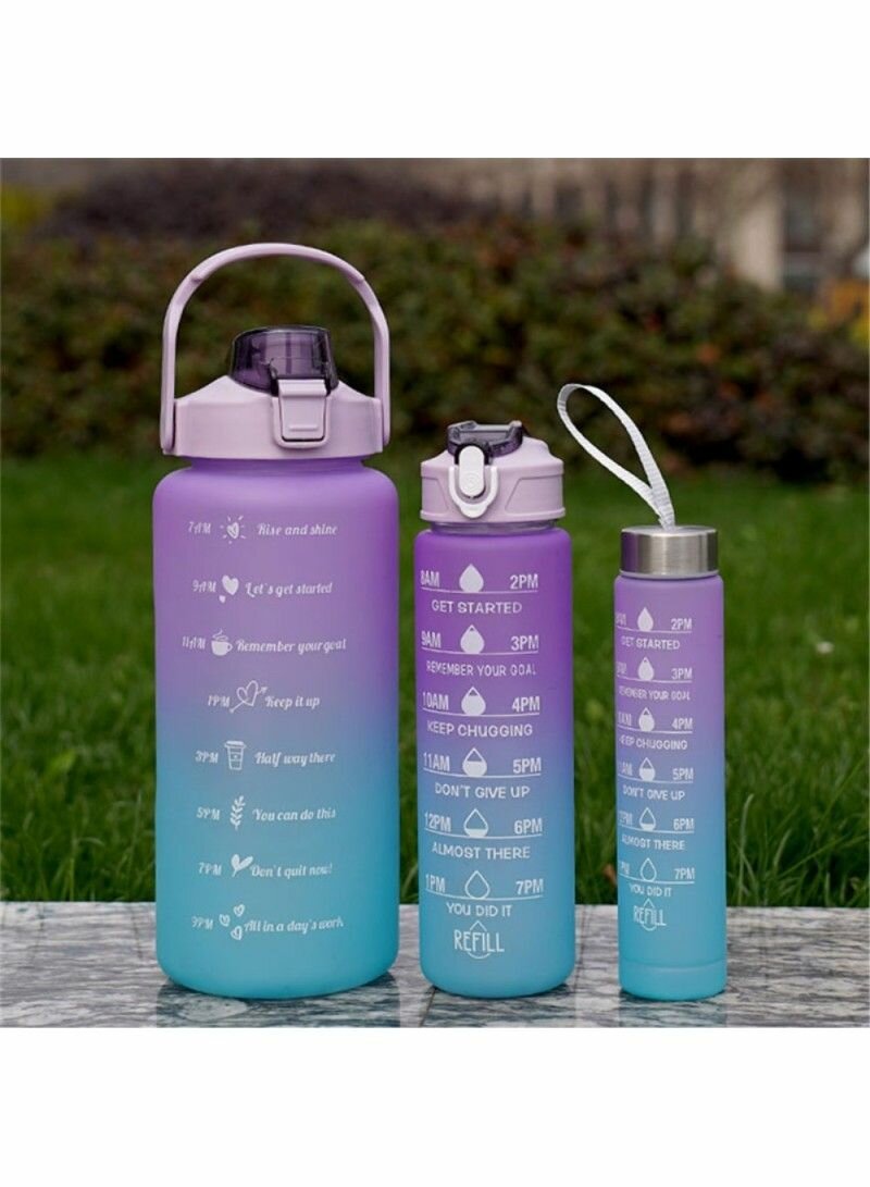 3PCS SPORTS WATER BOTTLES SET DRINKING BOTTLES CUPS