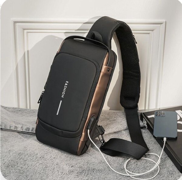 Sac bandoulière USB moderne