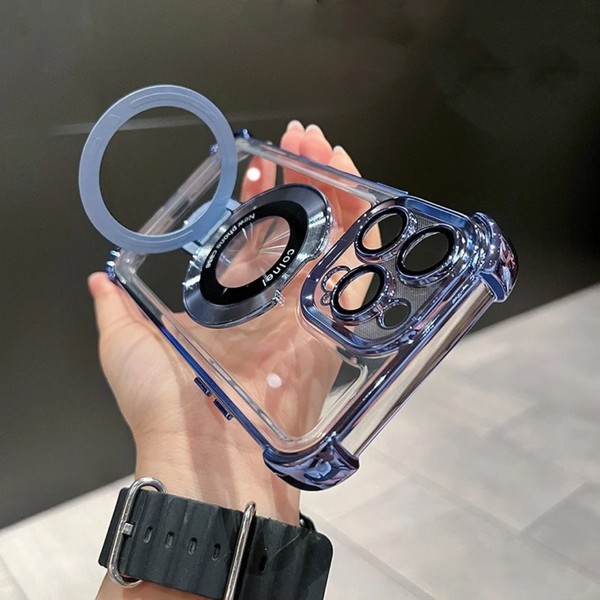 Coque bleu avec support iPhone